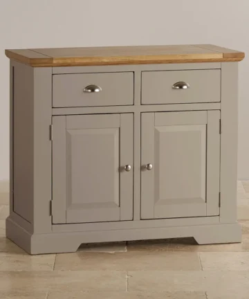 ST. IVES Small Sideboard Natural Solid Oak & Grey Paint