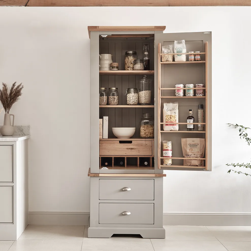 ST. IVES Slim Larder Natural Oak & Painted