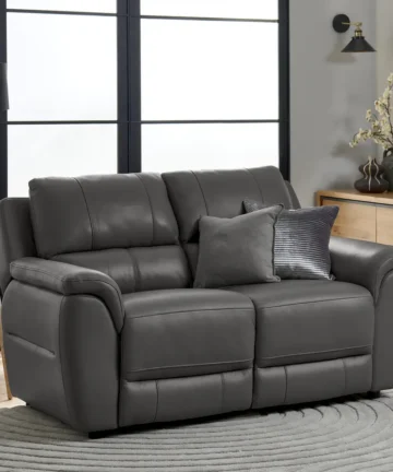 THEO 2 Seater Sofa Elephant Grey Leather