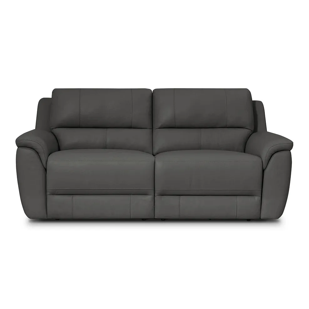 THEO 3 Seater Electric Recliner Sofa Elephant Grey Leather - Image 5