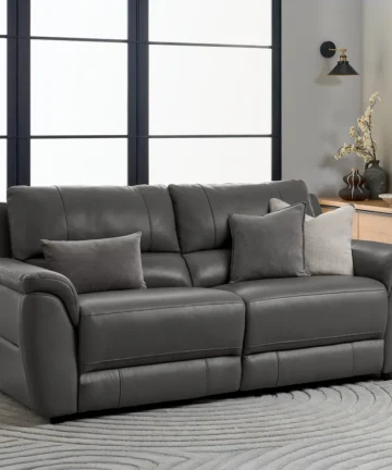 THEO 3 Seater Sofa Elephant Grey Leather