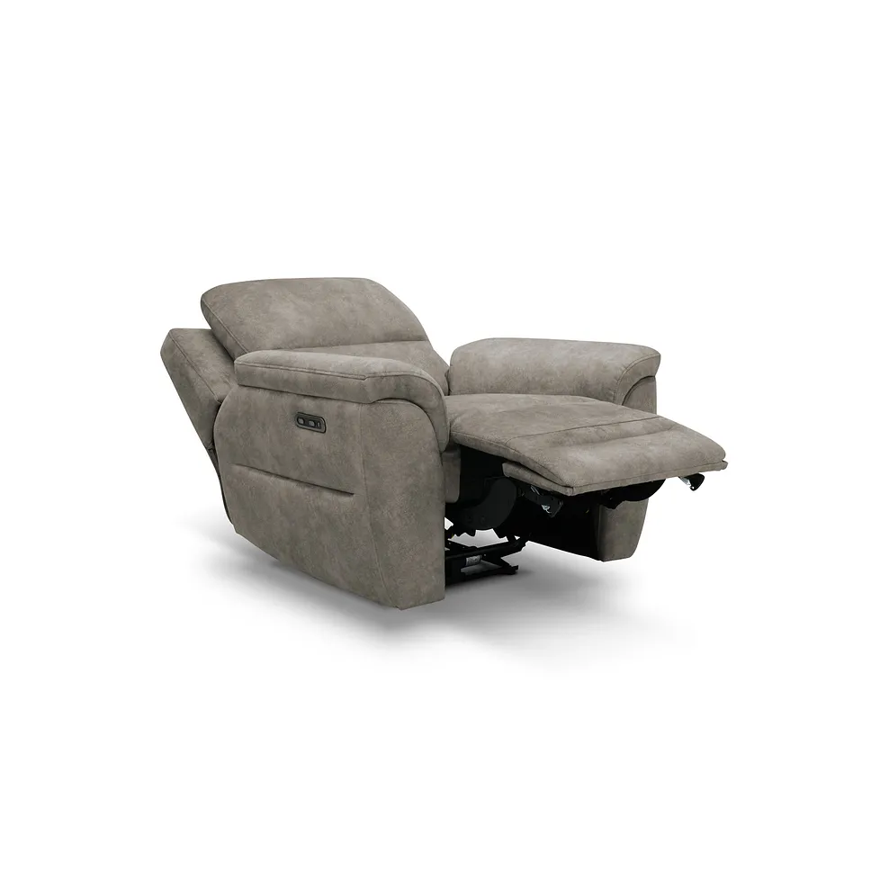 THEO Electric Recliner Armchair Marble Mink Fabric - Image 4