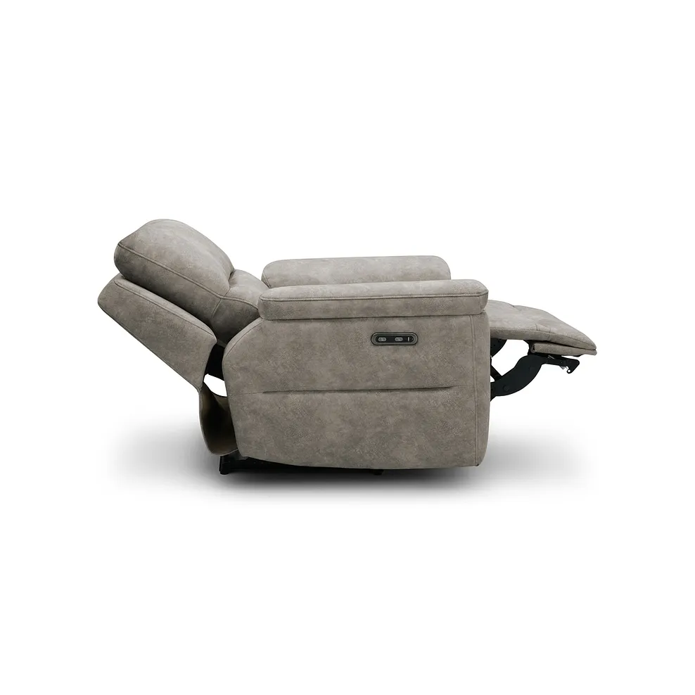 THEO Electric Recliner Armchair Marble Mink Fabric - Image 7