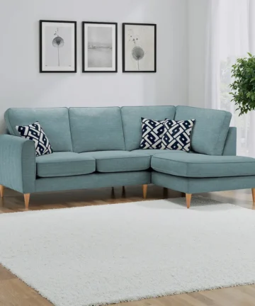 THORNLEY Left hand corner chaise sofa Teal Fabric