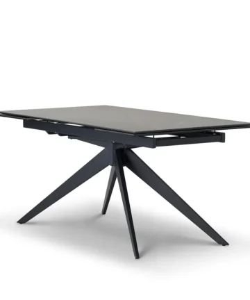 TRENTO Dining Table with 8 Chairs Grey Ceramic