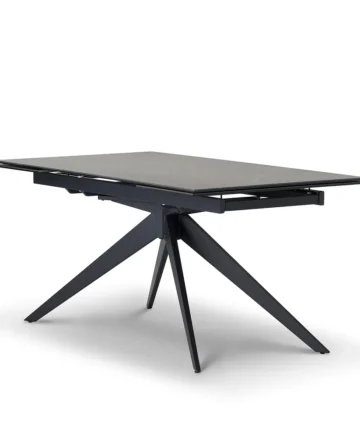 TRENTO Extending Dining Table with 1 Bench and 4 Chairs Grey Ceramic