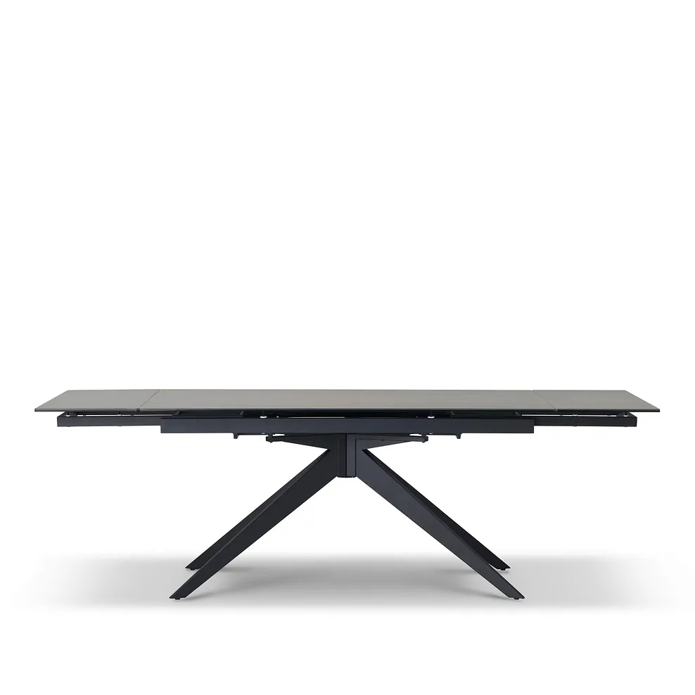 TRENTO Extending Dining Table with 1 Bench and 4 Chairs Grey Ceramic - Image 5