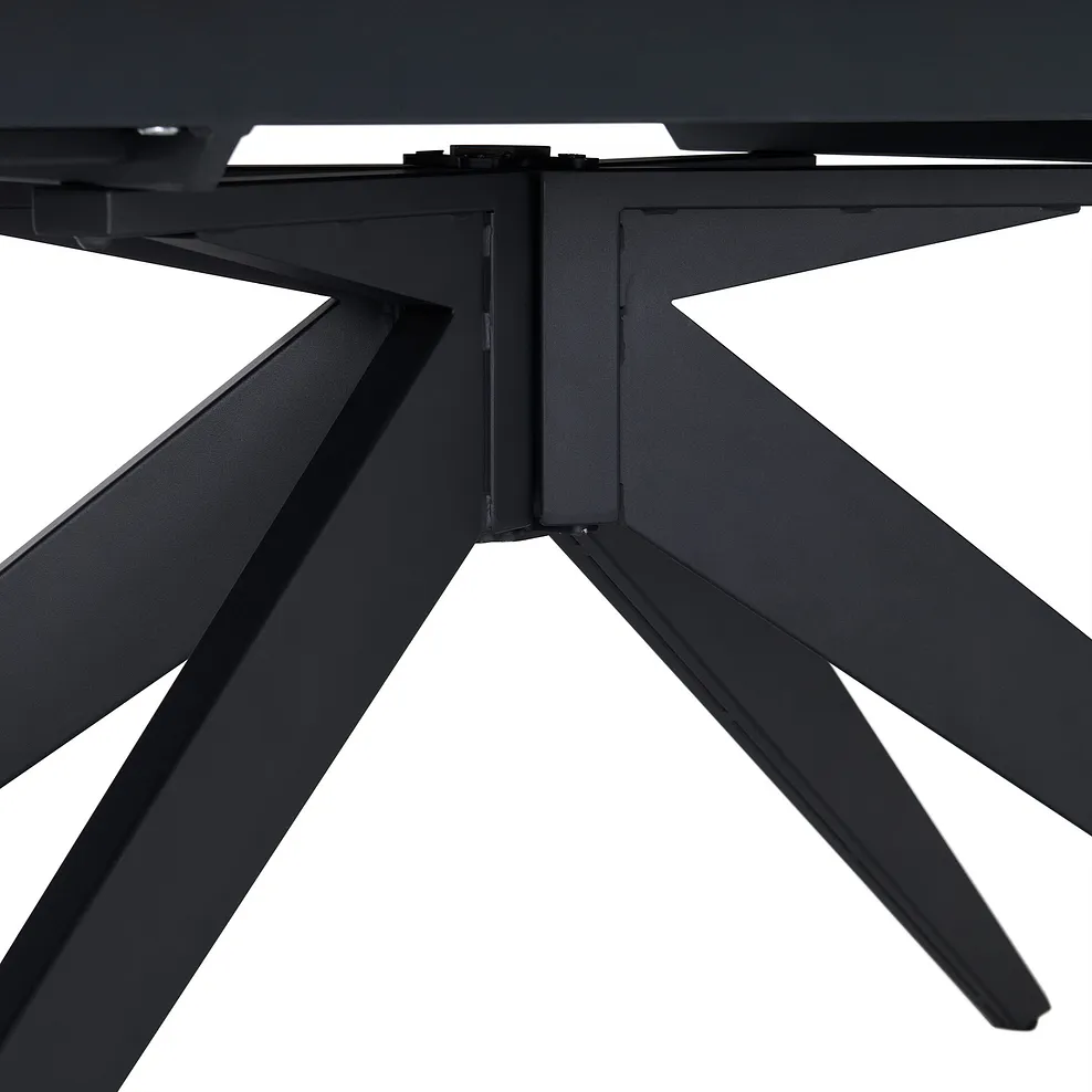 TRENTO Extending Dining Table with 4 Chairs Grey Ceramic - Image 7