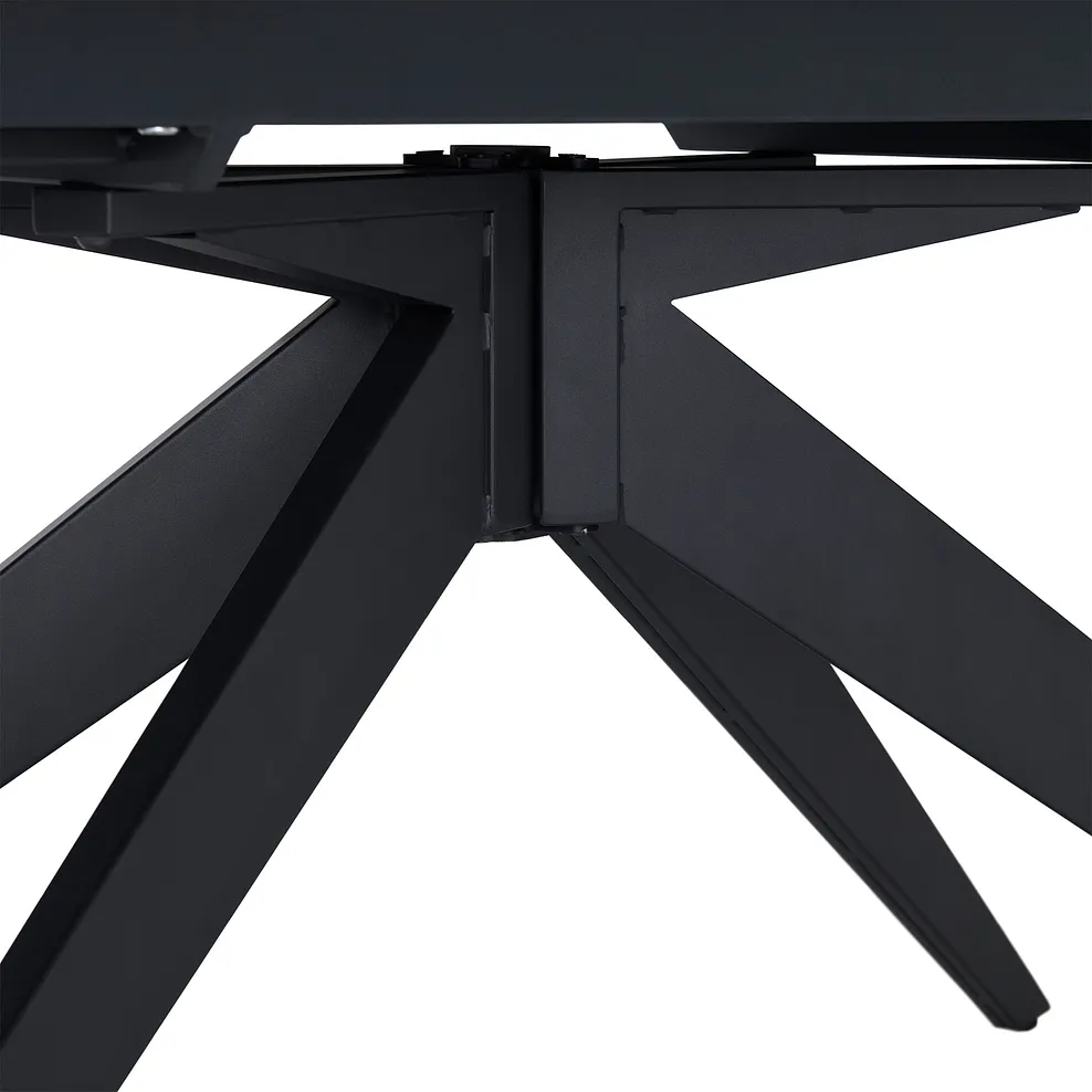 TRENTO Extending Dining Table with 6 Chairs White Ceramic - Image 8