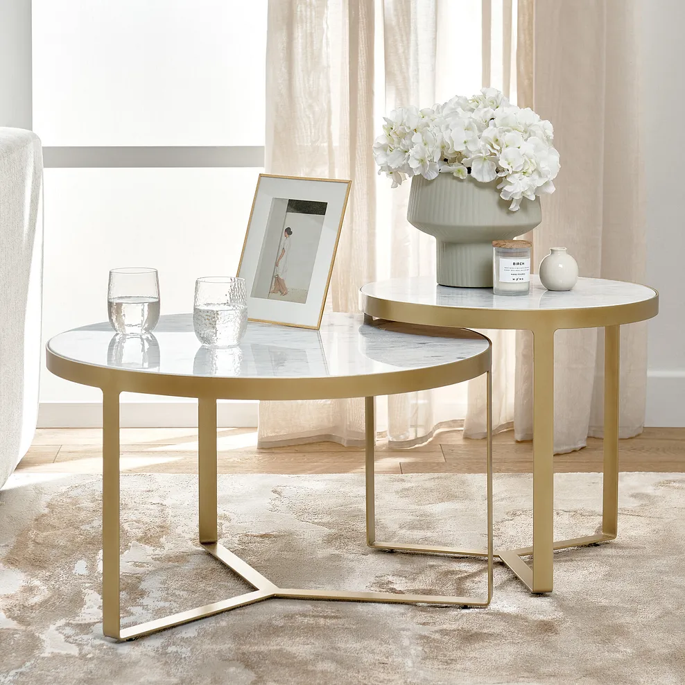 TUSCANY Coffee Table Nest White Marble