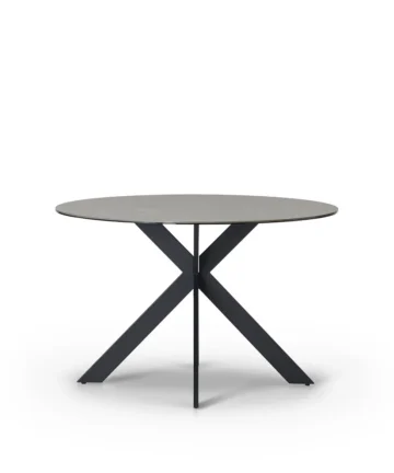 VENICE Dining Table with 4 Chairs Grey Ceramic