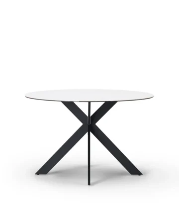 VENICE Dining Table with 4 Chairs White Ceramic