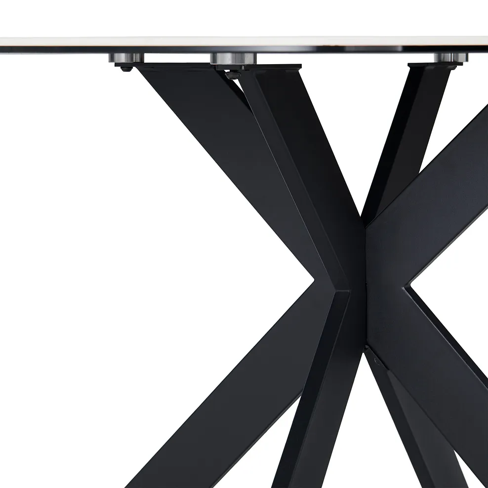 VENICE Dining Table with 4 Chairs White Ceramic - Image 7