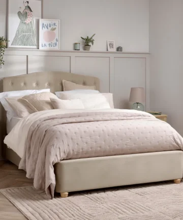 WINDSOR Super King-Size Ottoman Bed Sunningdale Linen Fabric