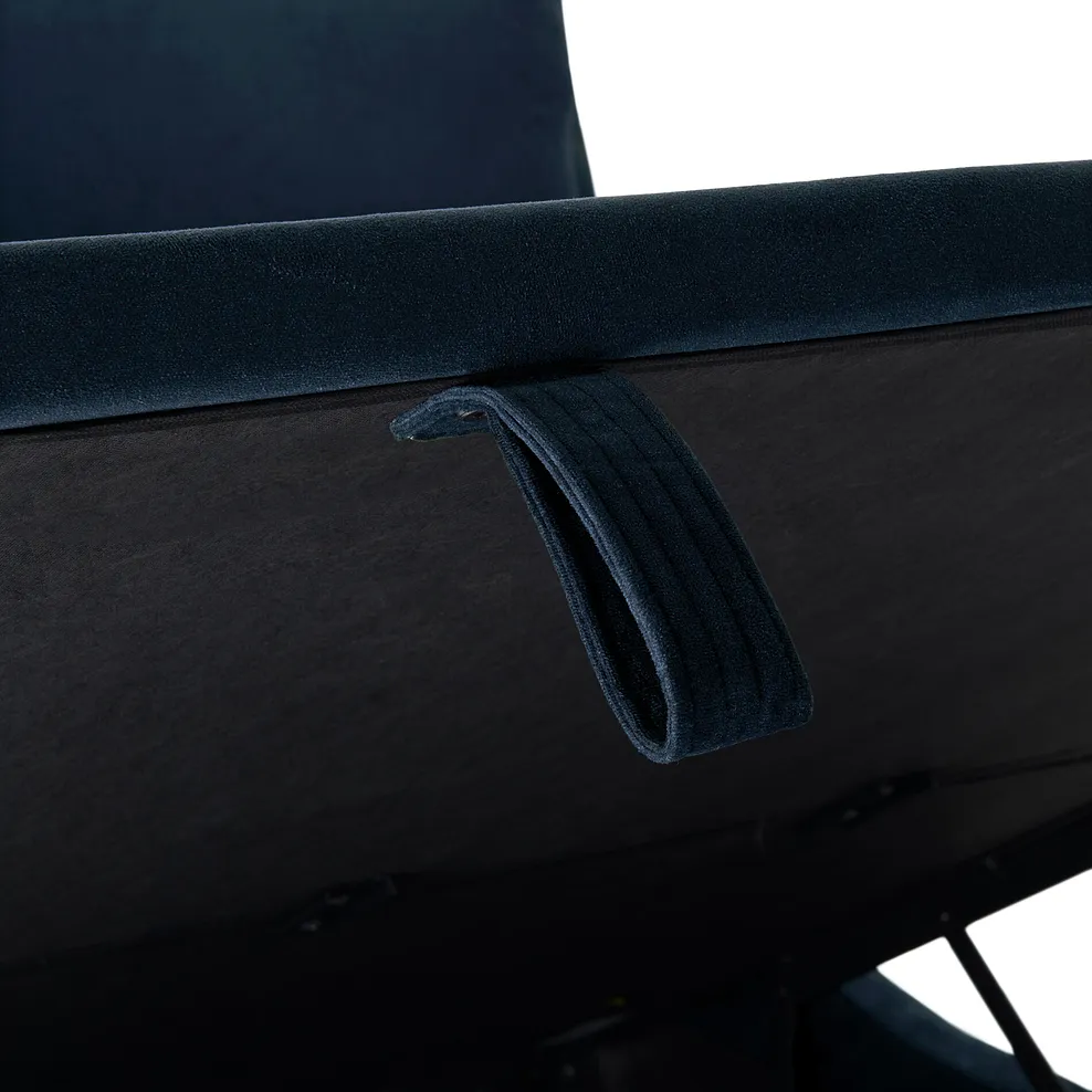 WREN King-size Ottoman Bed Smooth Midnight Fabric - Image 12