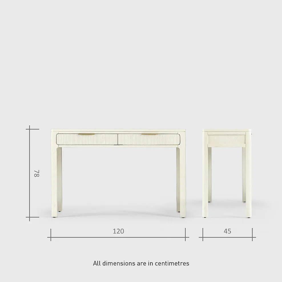 WREN Dressing Table White Painted Solid Oak - Image 12