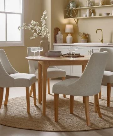 ZOLA Conway Stone Fabric Chair Natural Oak